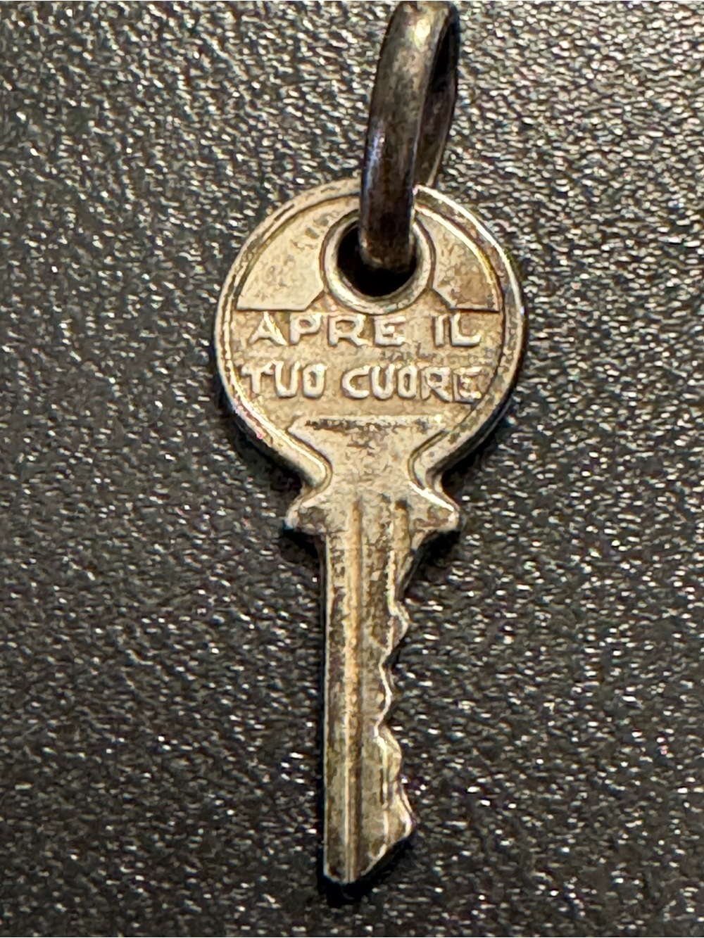 Vintage Italian Sterling Silver Key Charm Apri Il Tuo Cuore 16 AR